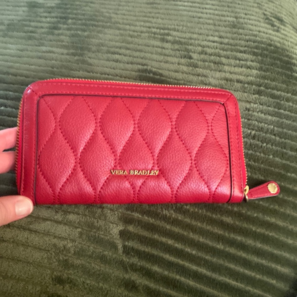vera bradley Georgia red quilted leather wallet